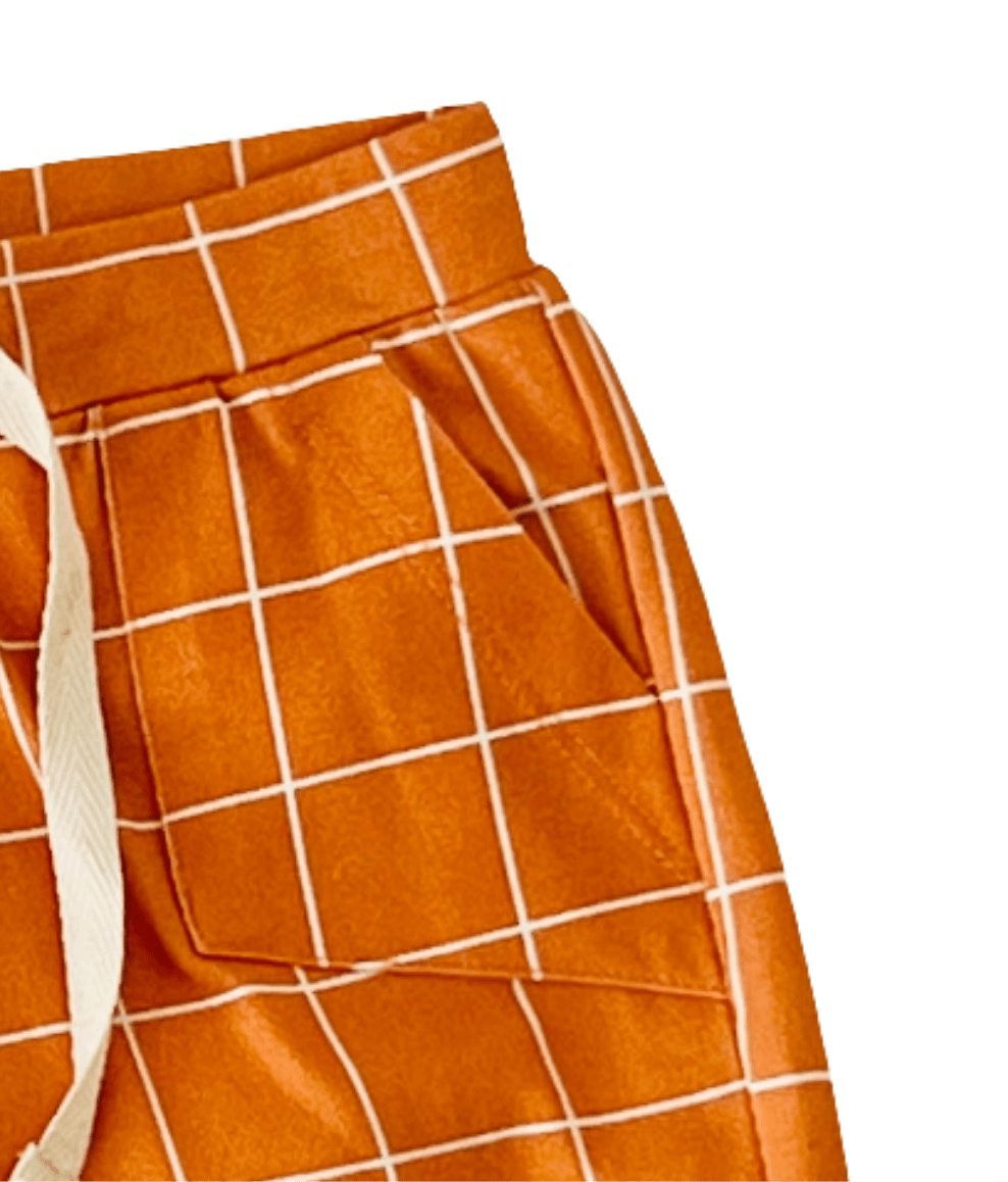 Checkered Baby Drawstring Shorts (Organic Jersey)