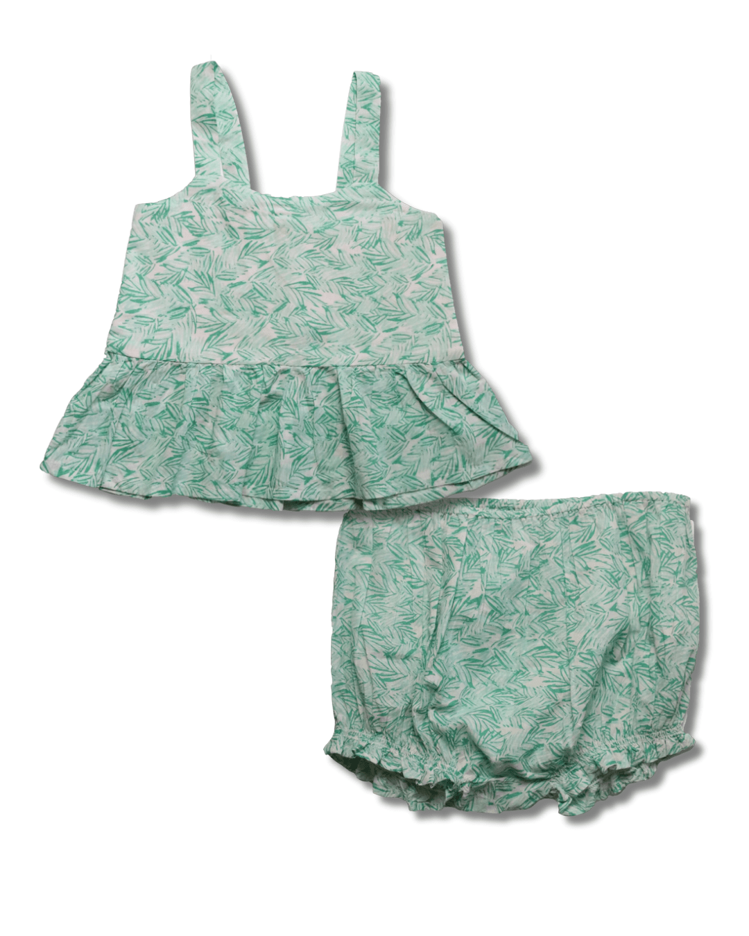 Organic Cotton Peplum & Bloomers Set - Palm