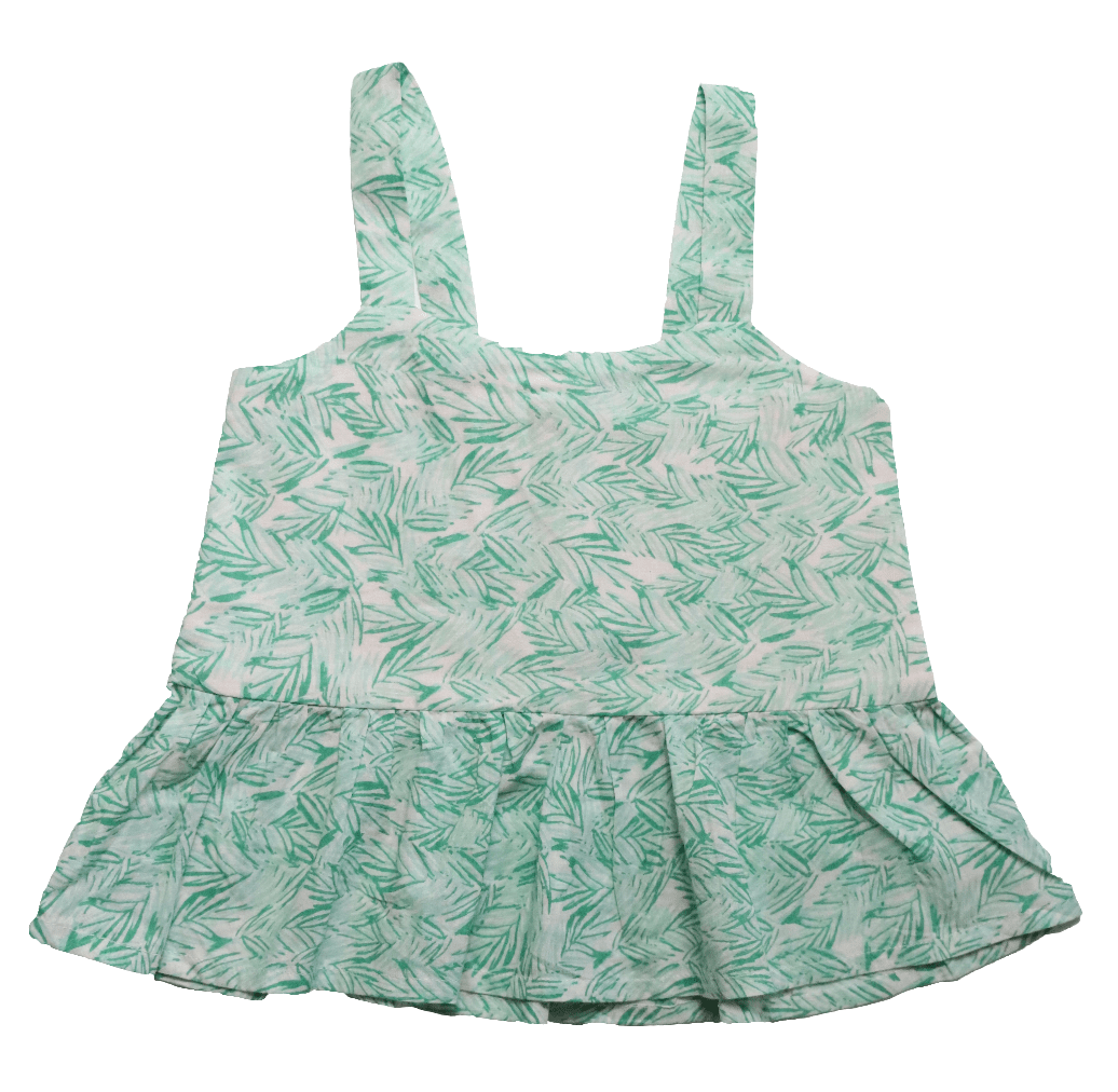 Organic Cotton Peplum & Shorts Set - Palm