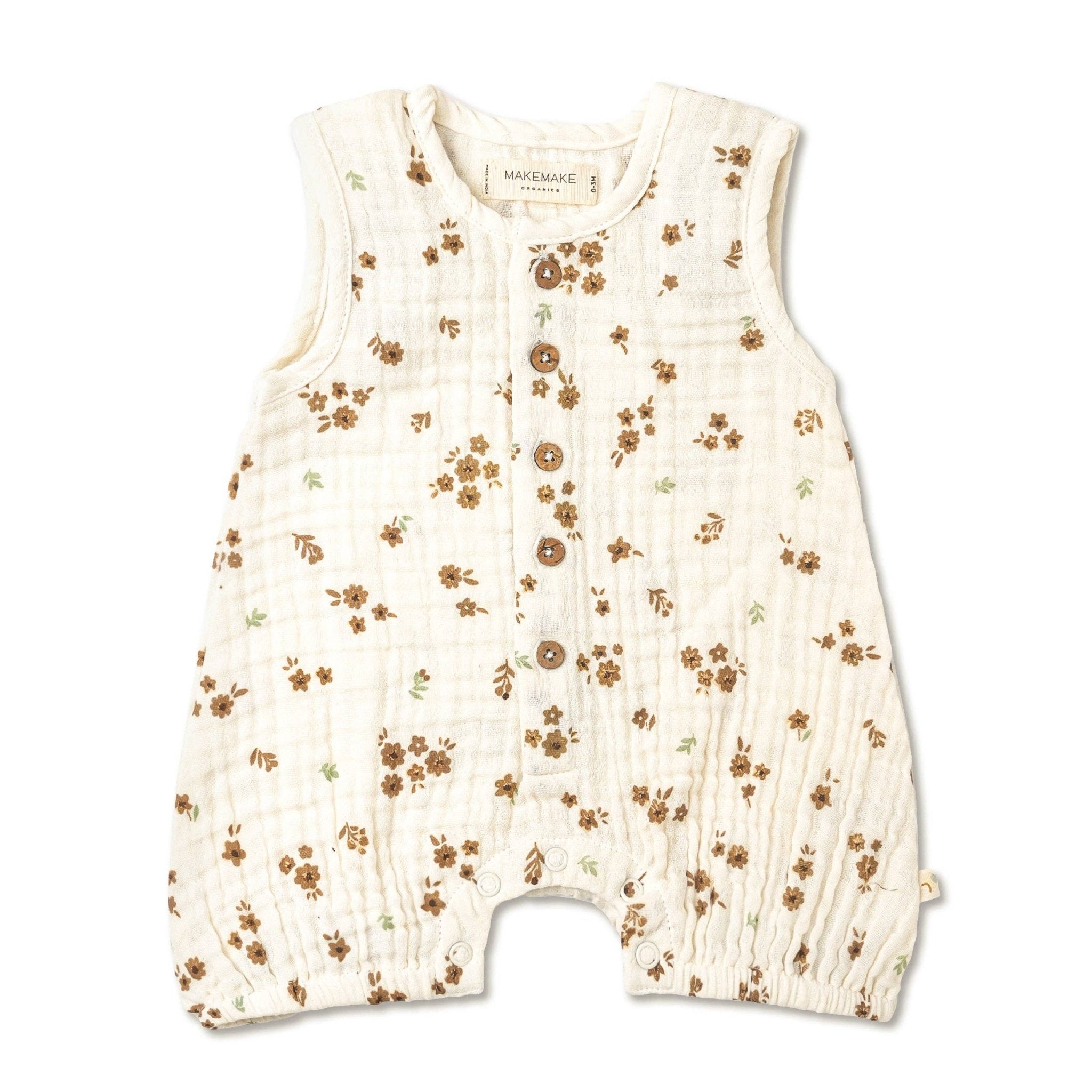 Organic Sleeveless Bubble Romper - Bohemia