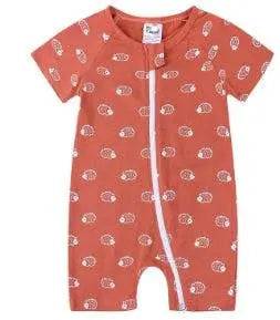 Short Sleeve: Baby Hedgehog Zip Romper Daisy Delani And Co.