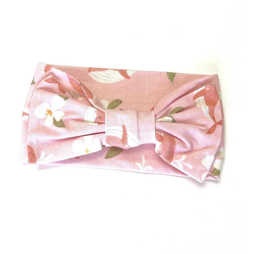 Gardenia Whale Bow Baby Headband (Organic Jersey) - Sophia & Rhys