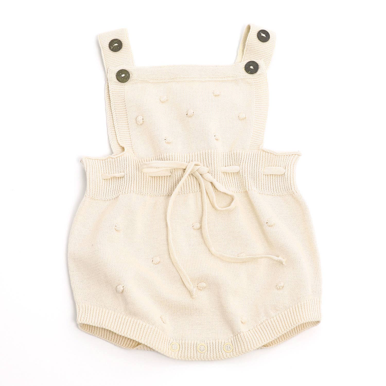 Milan Bobble & Button Sweater Knit Romper (Organic Cotton) Viverano Organics
