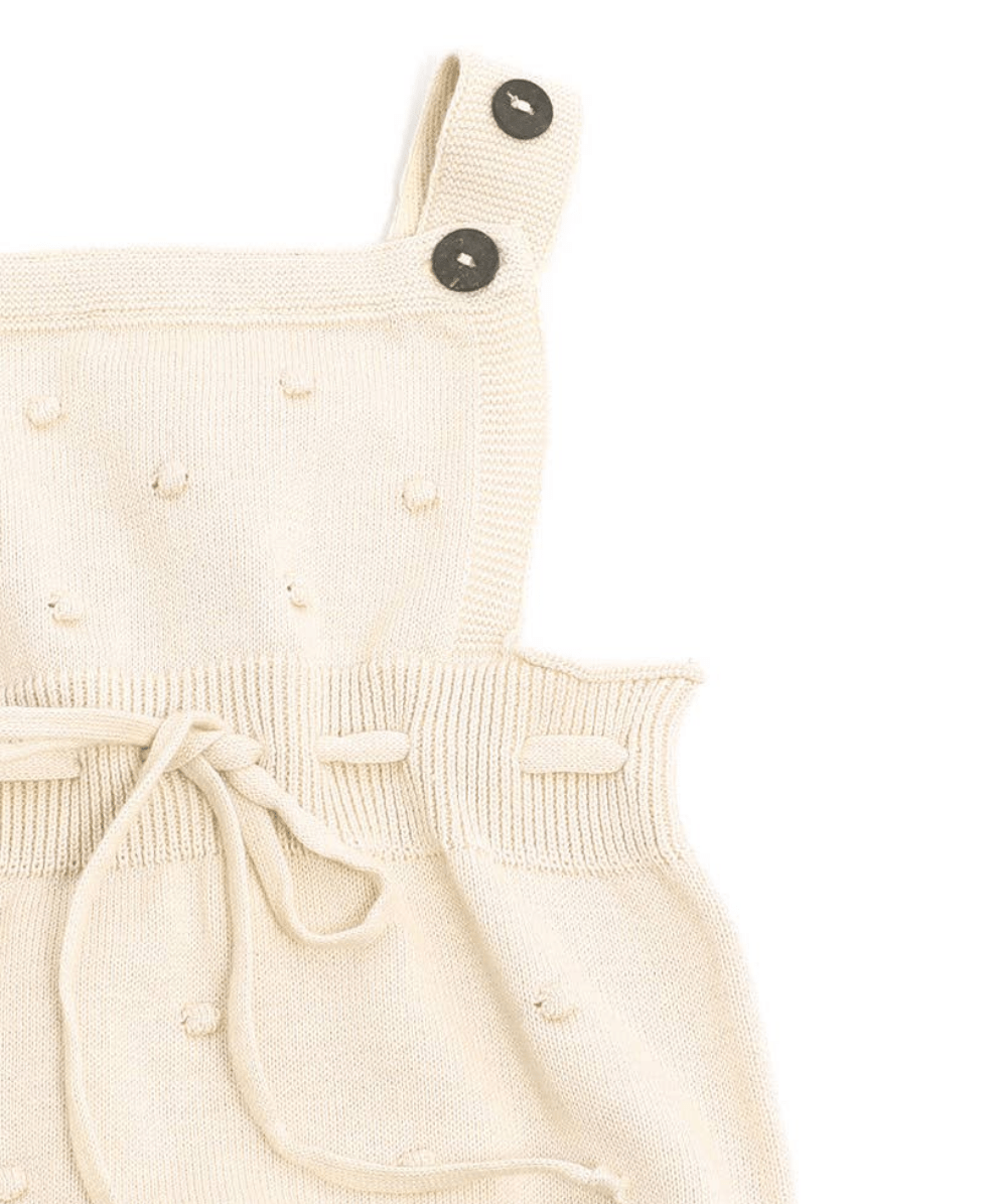 Organic Bobble & Button Sweater Knit Romper