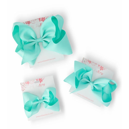 Aqua Grosgrain Hair Bow