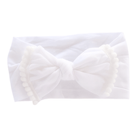Beluga White Pom Pom Nylon Headwrap