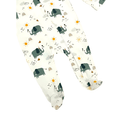 Elephant Organic Zipper Footie Romper