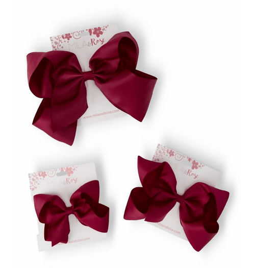 Maroon Grosgrain Hair Bow