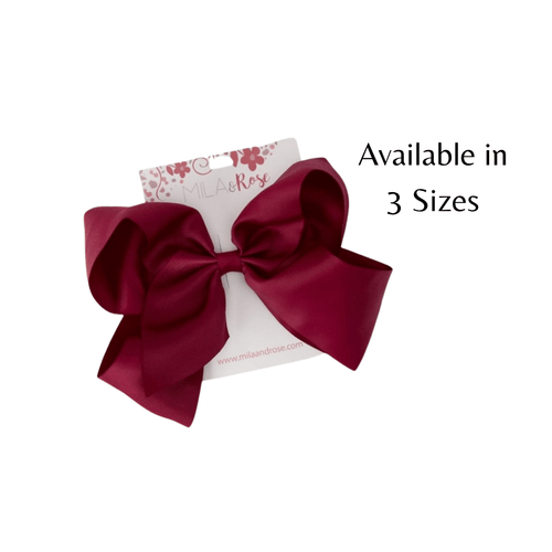 Maroon Grosgrain Hair Bow