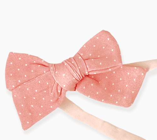 Mini Polka Dot Baby Bow Headband (Organic Cotton)