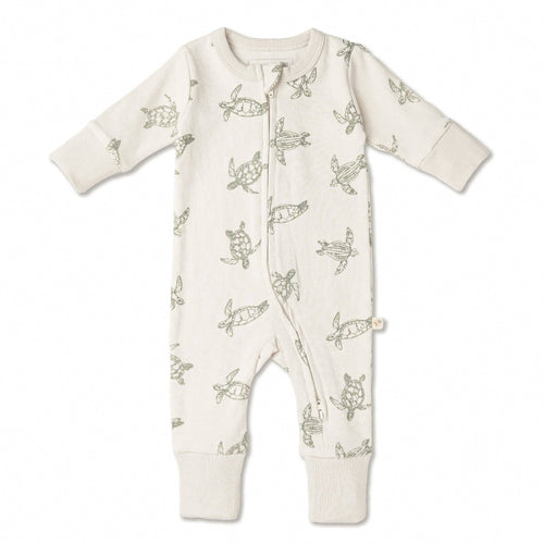 Organic 2-Way Zip Romper - Turtles