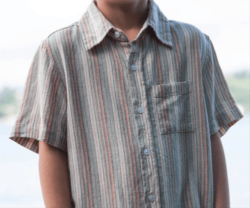 Mint Green Stripe Short Sleeve Shirt