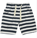 Striped Cargo Shorts - Navy and White