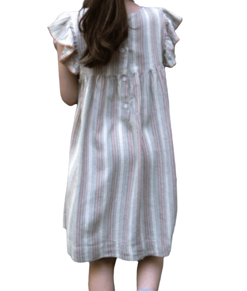 The Hannah Dress - Mint Green Stripe