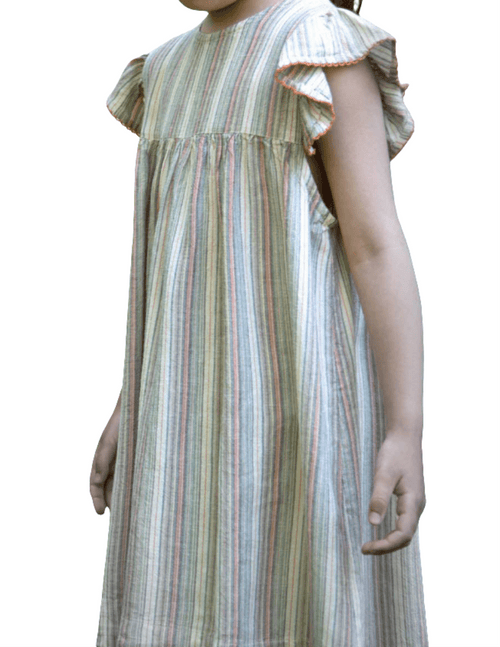 The Hannah Dress - Mint Green Stripe