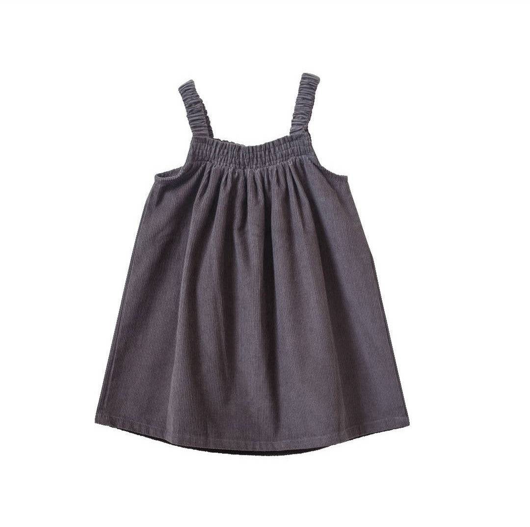 Vintage Gray Corduroy  Pinafore Dress