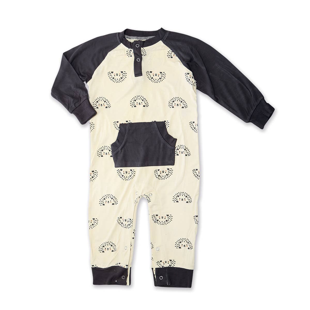 Hello Hedgehog Long Sleeve Romper with Kangaroo Pocket