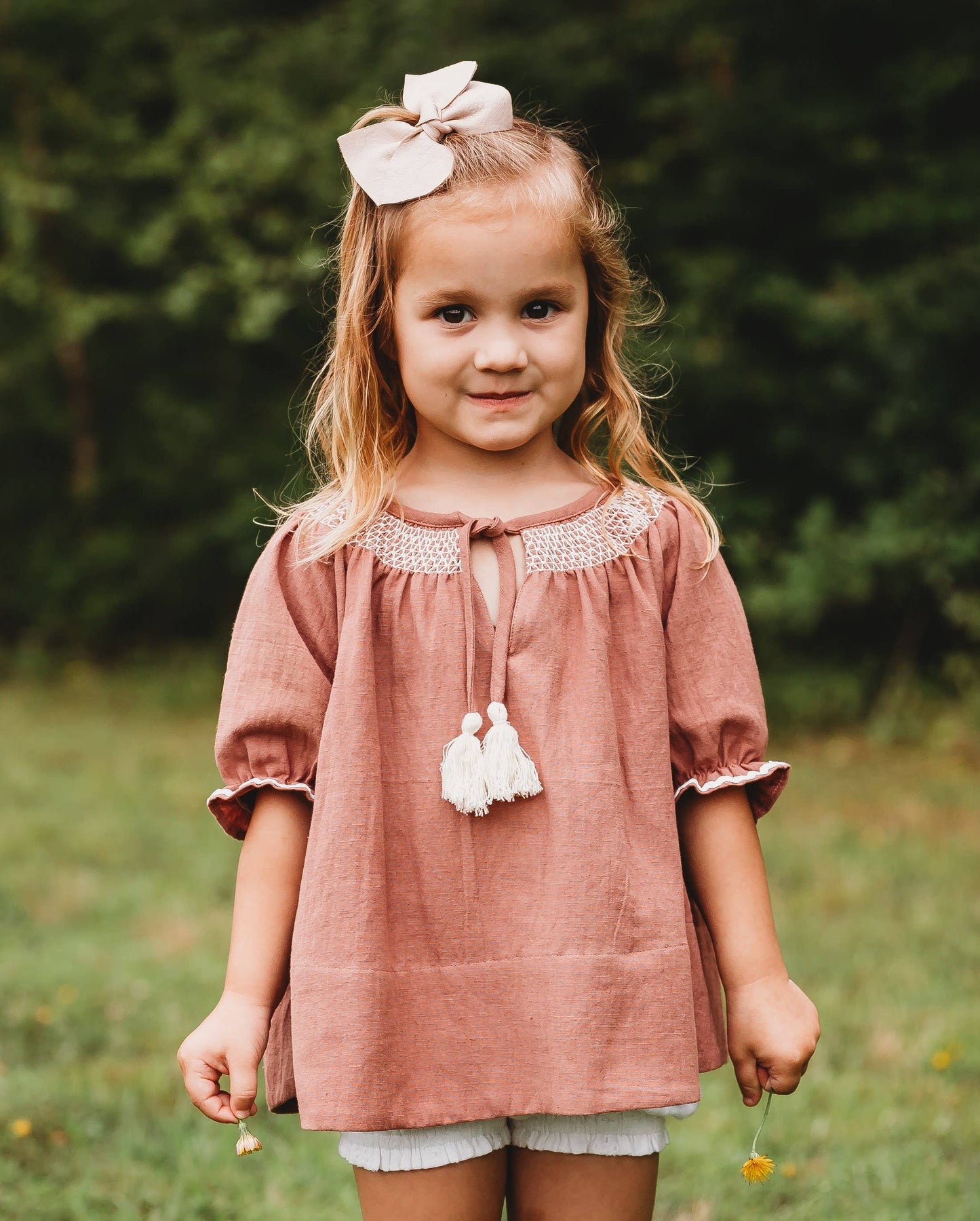 Smock Top with Embroidered Bloomer Ren And Rouge LLC