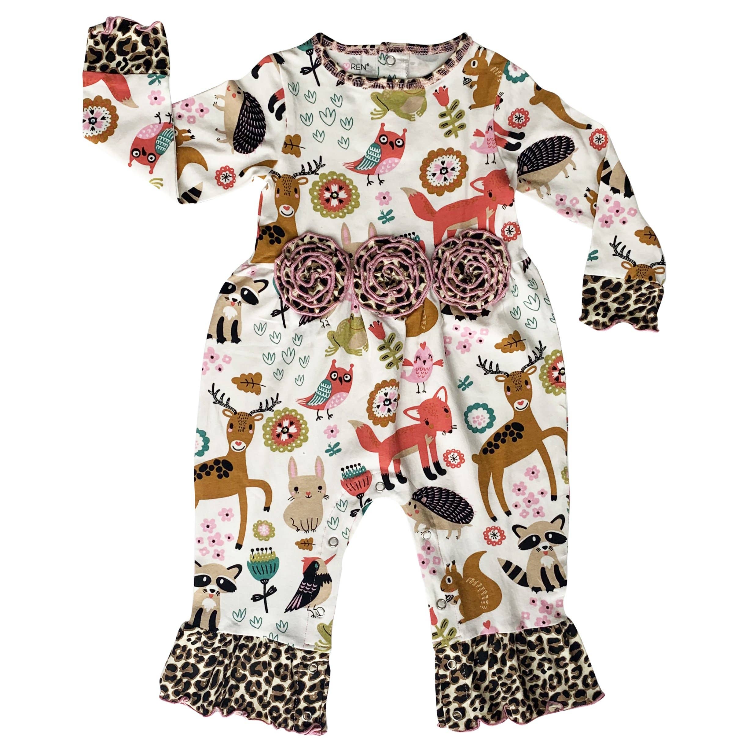 Long Sleeve Forest Friends Romper