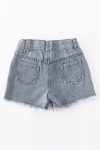 Lace Denim Shorts Honeydew Kids