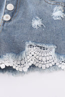 Lace Denim Shorts Honeydew Kids