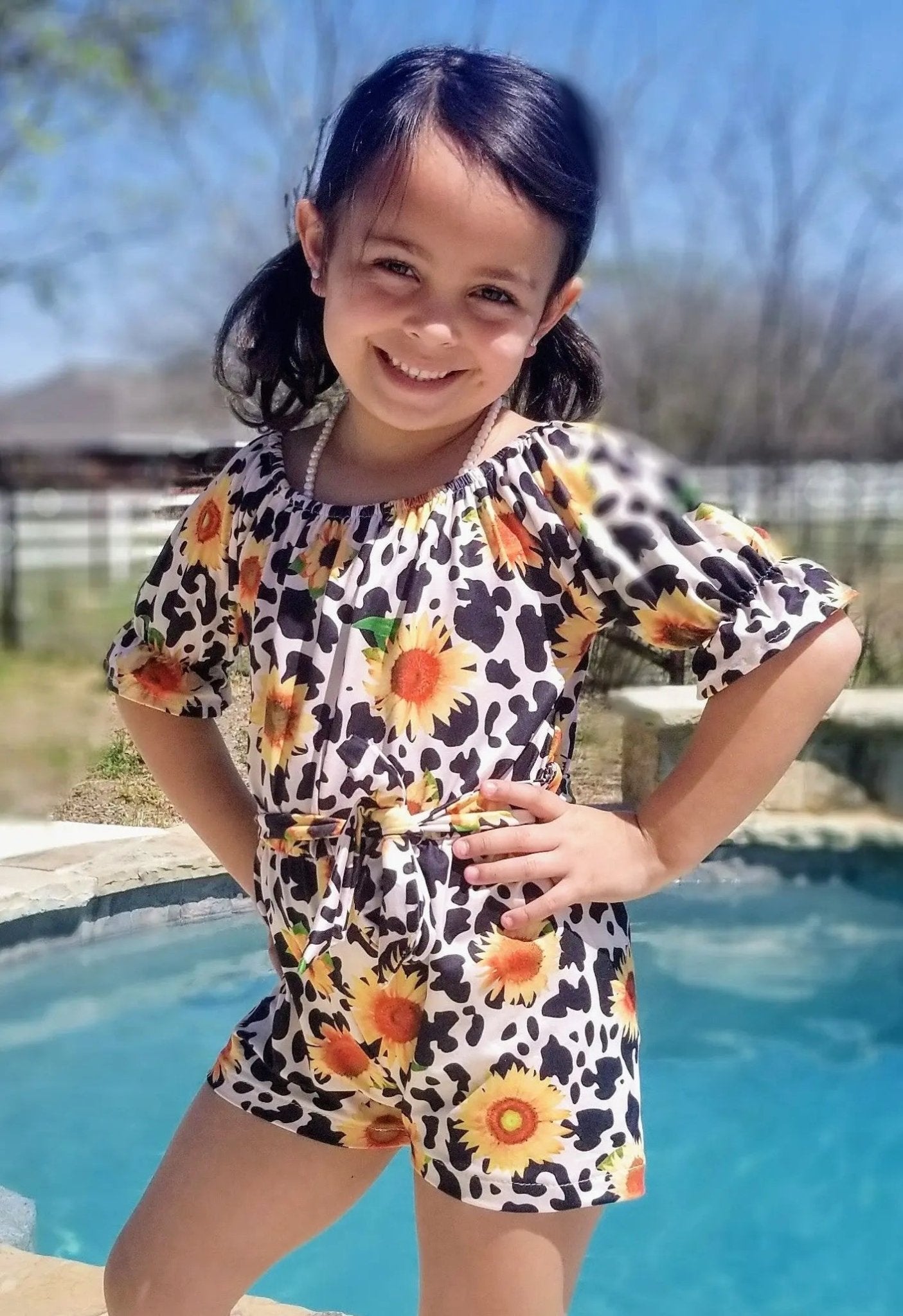 Leopard Sunflower Romper