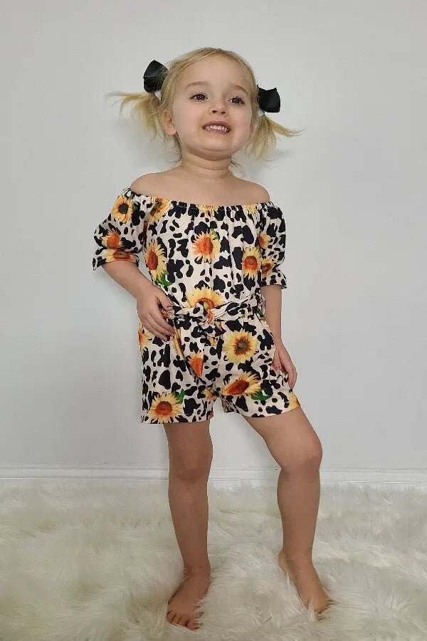 Leopard Sunflower Romper