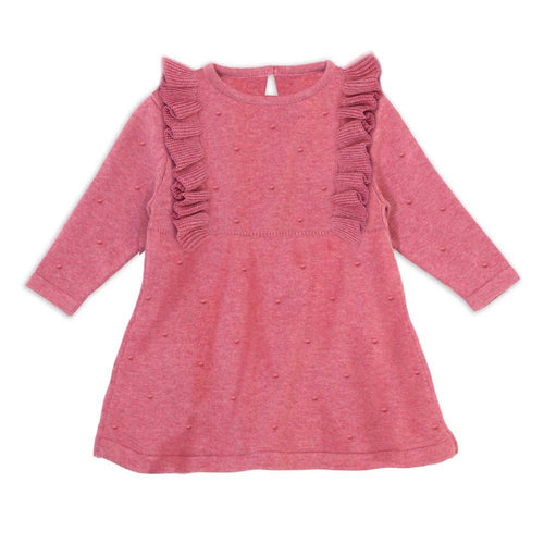 Heather Ruffle & Bobble Sweater Knit Dress (Organic Cotton) Viverano Organics