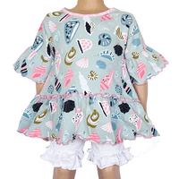 Seashell Angel Sleeve Cotton Knit Shirt AnnLoren