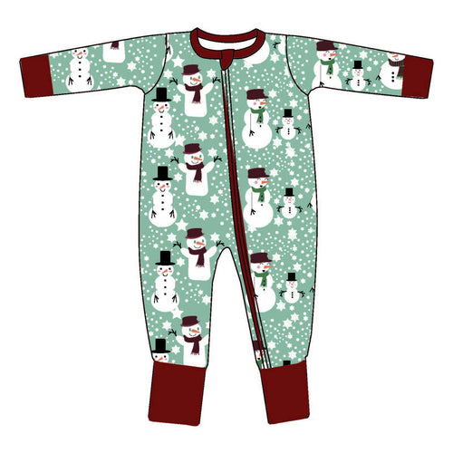 Snow People Holiday Bamboo Convertible Romper Sleeper Pajama Emerson and Friends