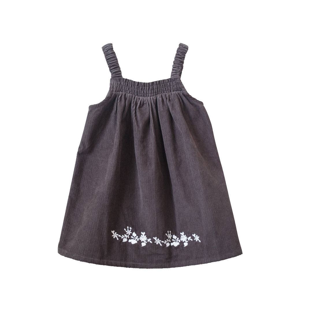 Vintage Gray Corduroy  Pinafore Dress
