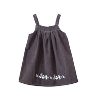 Vintage Gray Corduroy  Pinafore Dress