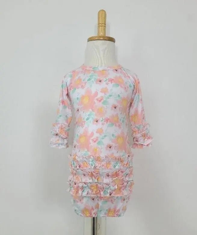 Watercolor Peach Baby Gown