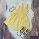 Yellow Muslin Ruffle Strap Sundress Stella Bean Clothing Co