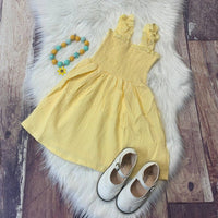 Yellow Muslin Ruffle Strap Sundress Stella Bean Clothing Co